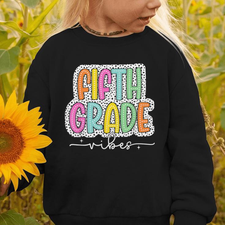 5th Fifth Grade Vibes Back To School Dalmatian Dots Graphic Toddler Sweatshirt 5th Fifth Grade Vibes Back To School Dalmatian Dots Graphic Toddler Sweatshirt