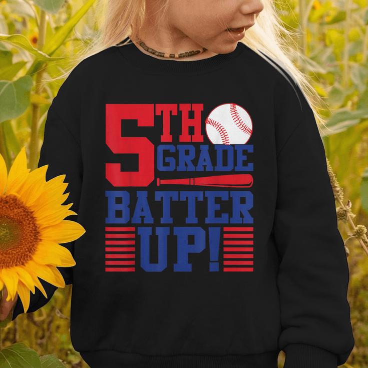 5th Grade Batter Up Back To School Fifth Grade Baseball Boys Graphic Toddler Sweatshirt