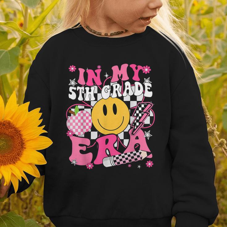 In My 5th Grade Era First Day Of School Back To School Retro Graphic Toddler Sweatshirt