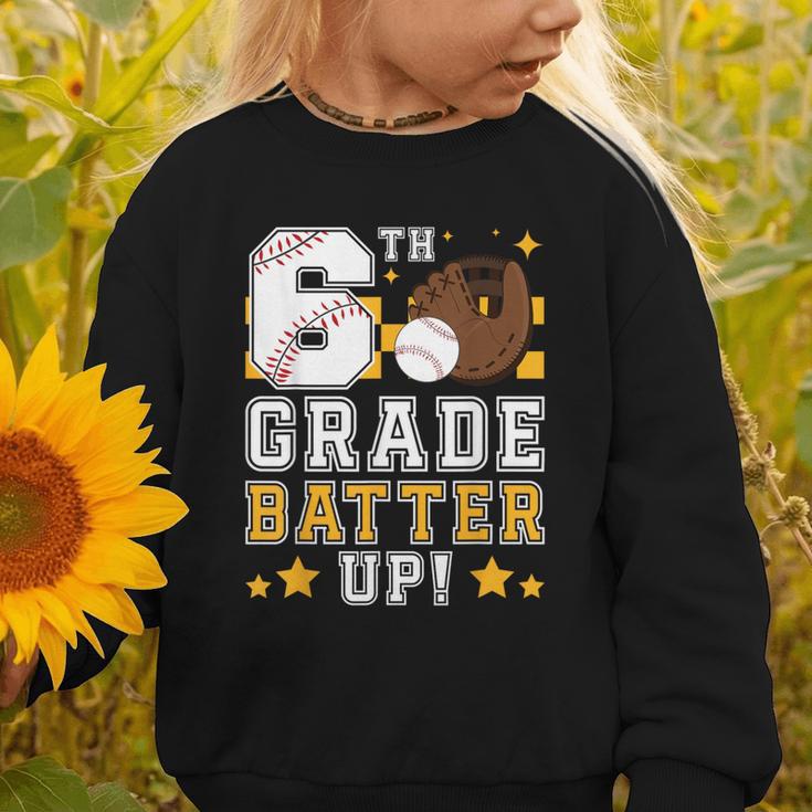 6th Grade Batter Up Baseball First Day Back To School Graphic Toddler Sweatshirt 6th Grade Batter Up Baseball First Day Back To School Graphic Toddler Sweatshirt