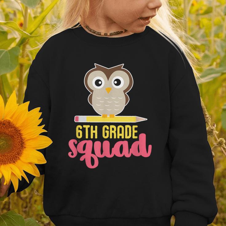 6th Grade Squad Back To School Owl & Pencil Graphic Toddler Sweatshirt 6th Grade Squad Back To School Owl & Pencil Graphic Toddler Sweatshirt