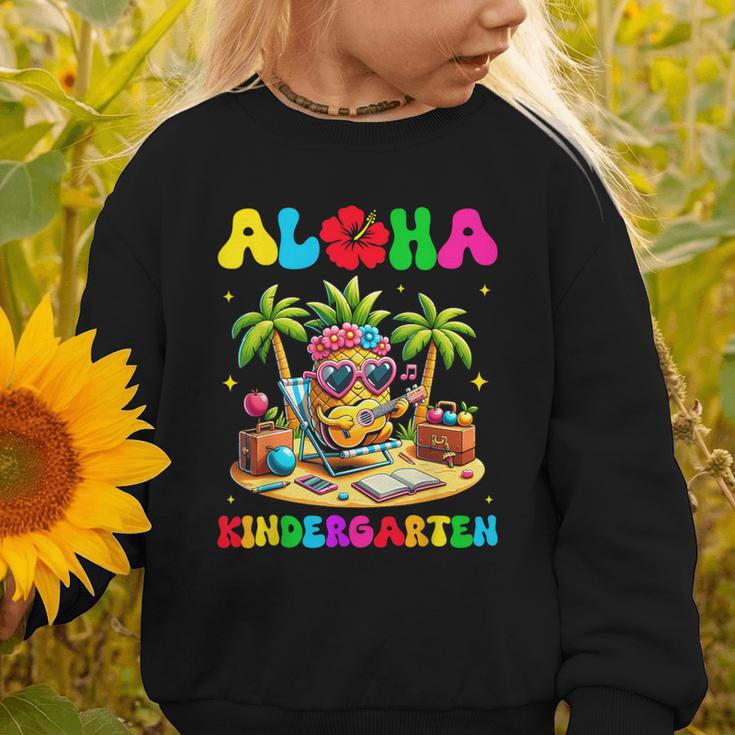 Aloha Kindergarten Pineapple Hawaii Back To School Kids Girl Graphic Toddler Sweatshirt Aloha Kindergarten Pineapple Hawaii Back To School Kids Girl Graphic Toddler Sweatshirt