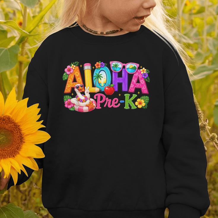 Aloha Pre-K Tropical Floral Beach Silly Goose Back To School Graphic Toddler Sweatshirt Aloha Pre-K Tropical Floral Beach Silly Goose Back To School Graphic Toddler Sweatshirt