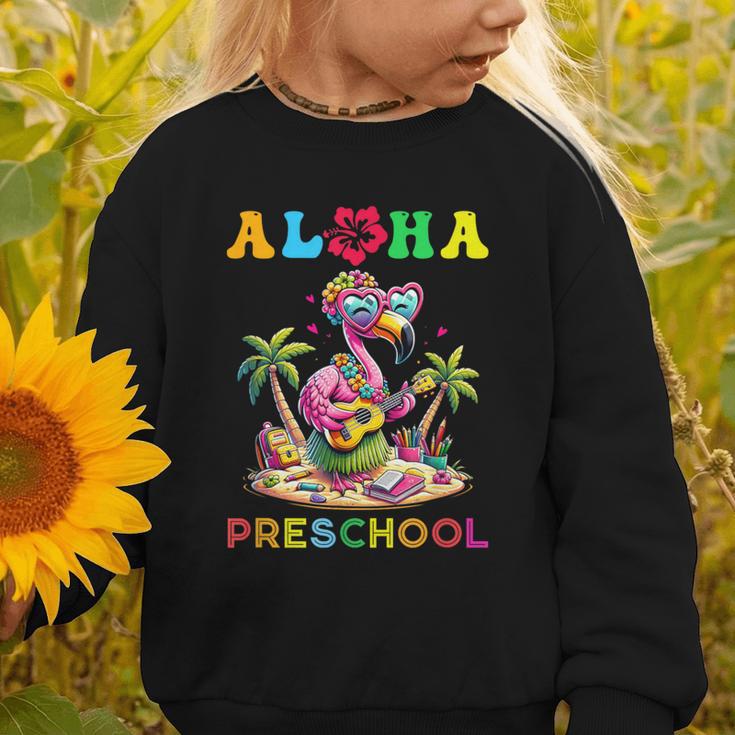 Aloha Preschool Flamingo Hawaii Back To School Kids Girl Graphic Toddler Sweatshirt Aloha Preschool Flamingo Hawaii Back To School Kids Girl Graphic Toddler Sweatshirt