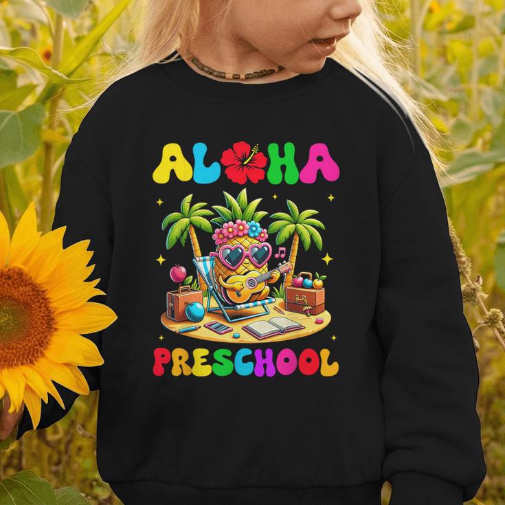 Aloha Preschool Pineapple Hawaii Back To School Kids Girl Graphic Toddler Sweatshirt