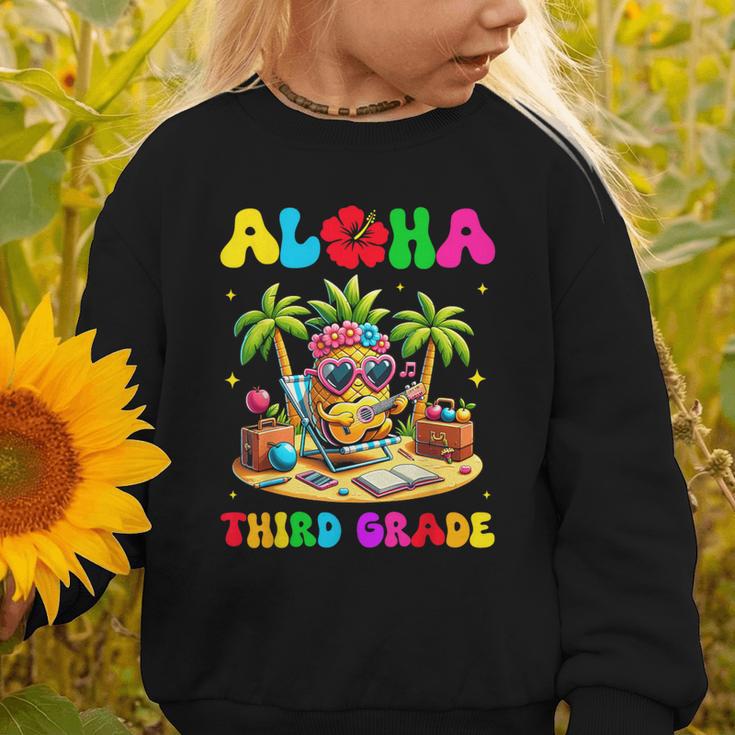 Aloha Third Grade Pineapple Hawaii Back To School Kids Girl Graphic Toddler Sweatshirt Aloha Third Grade Pineapple Hawaii Back To School Kids Girl Graphic Toddler Sweatshirt