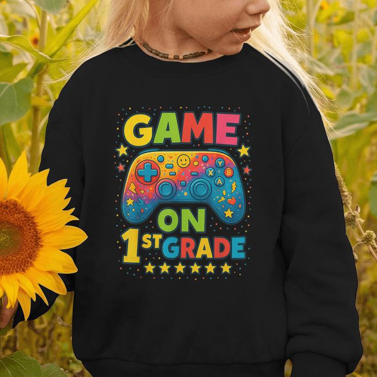 Back To School 1st Grade Boys Gamer First Day School Level Graphic Toddler Sweatshirt Back To School 1st Grade Boys Gamer First Day School Level Graphic Toddler Sweatshirt