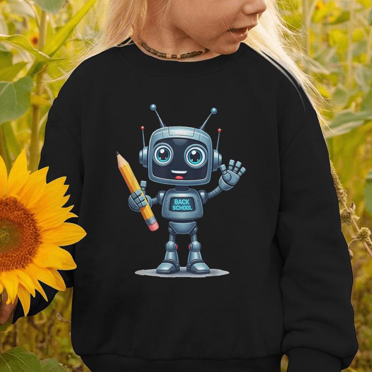 Back To School 2025 Robot Pencil For Kids Graphic Toddler Sweatshirt