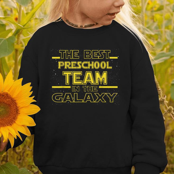 Back To School Best Preschool Team In The Galaxy Space Out Graphic Toddler Sweatshirt