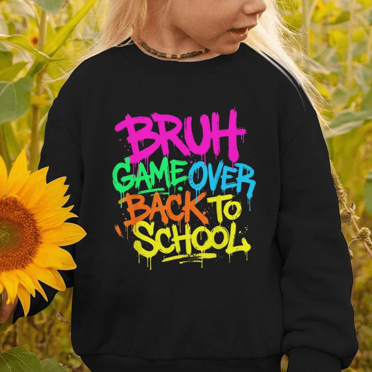 Back To School Bruh Game Over Gaming Boys Graphic Toddler Sweatshirt