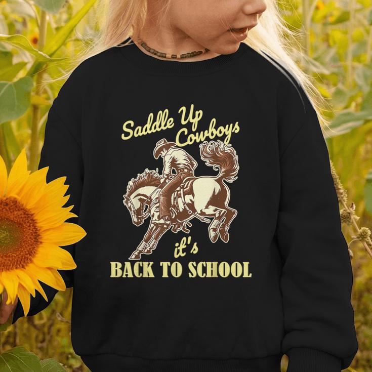Back To School Cowboy Rodeo Country Western Saddle Up Boys Graphic Toddler Sweatshirt