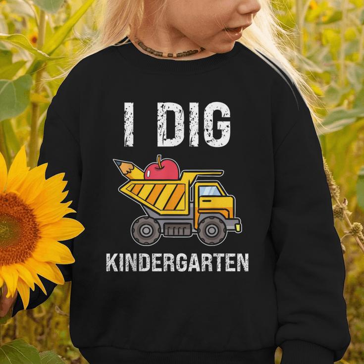 Back To School I Dig Kindergarten Dumping Truck Boys Girls Graphic Toddler Sweatshirt Back To School I Dig Kindergarten Dumping Truck Boys Girls Graphic Toddler Sweatshirt