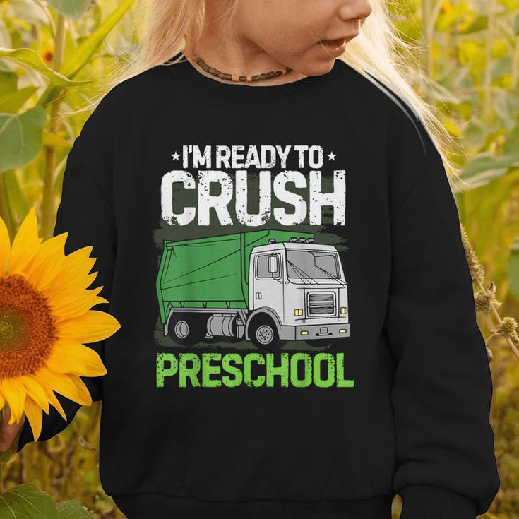 Back To School First Day Of Preschool Garbage Truck Boys Graphic Toddler Sweatshirt
