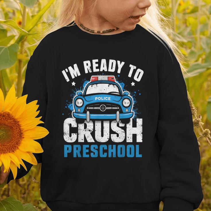 Back To School First Day Of Preschool Police Car Boys Graphic Toddler Sweatshirt