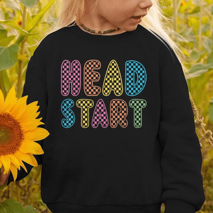 Back To School Head Start First Day Men Women Kid Checkered Graphic Toddler Sweatshirt Back To School Head Start First Day Men Women Kid Checkered Graphic Toddler Sweatshirt