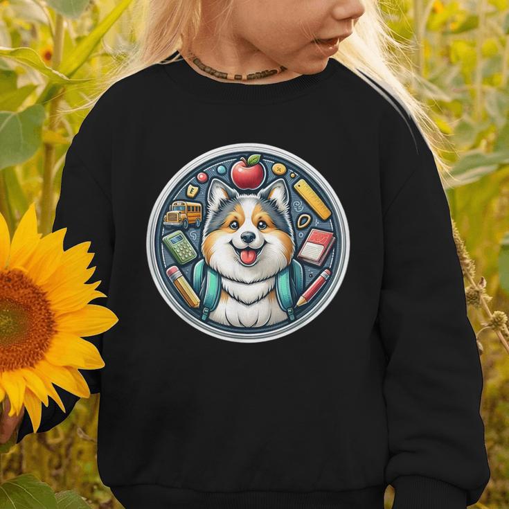 Back To School Icelandic Sheepdog Dog Boy Girls Student Kids Graphic Toddler Sweatshirt