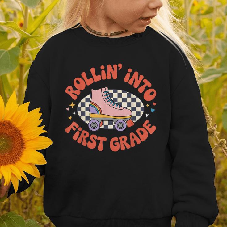 Back To School Rollin Into First Grade Girls Graphic Toddler Sweatshirt