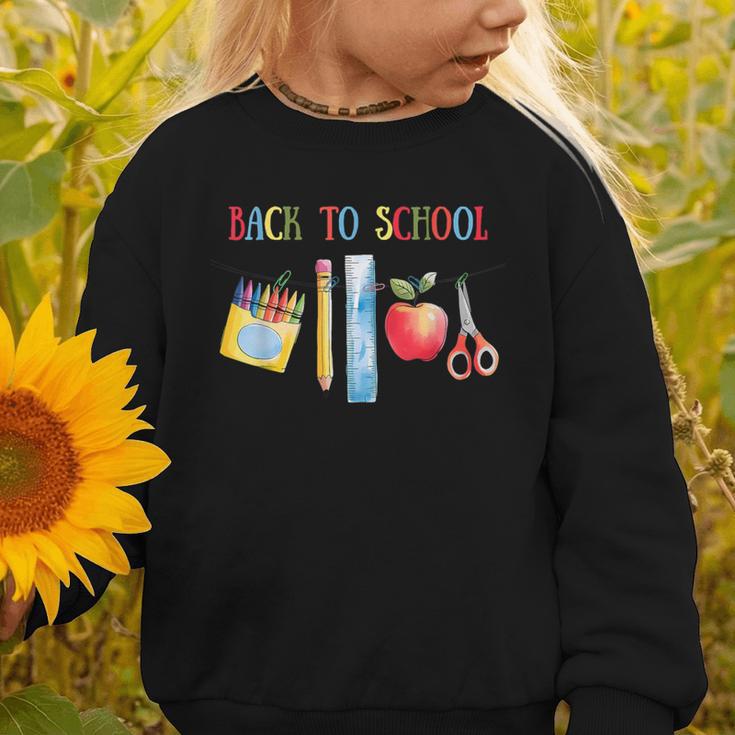 Back To School Shirt Apple Crayons Pencil Ruler Cute Graphic Graphic Toddler Sweatshirt Back To School Shirt Apple Crayons Pencil Ruler Cute Graphic Graphic Toddler Sweatshirt