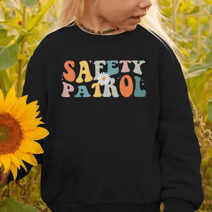 Back To School Student Safety Patrol Groovy Retro Graphic Toddler Sweatshirt Back To School Student Safety Patrol Groovy Retro Graphic Toddler Sweatshirt