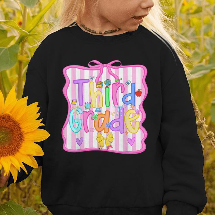 Back To School Third Grade Girls Coquette Bow 3rd Grade Kids Graphic Toddler Sweatshirt Back To School Third Grade Girls Coquette Bow 3rd Grade Kids Graphic Toddler Sweatshirt
