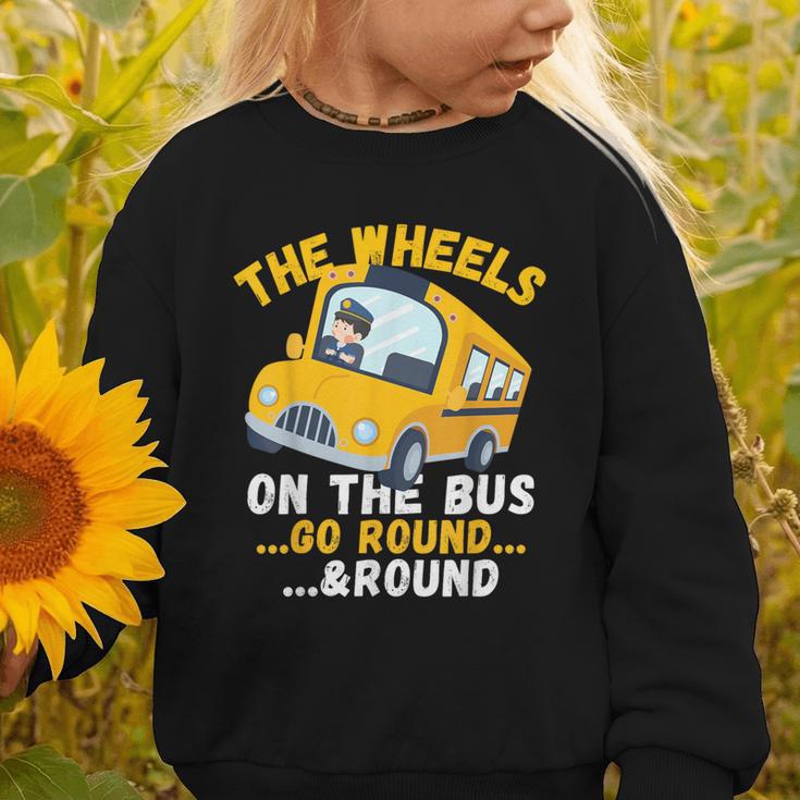 Back To School The Wheels On The Bus Go Round And Round Kids Graphic Toddler Sweatshirt Back To School The Wheels On The Bus Go Round And Round Kids Graphic Toddler Sweatshirt