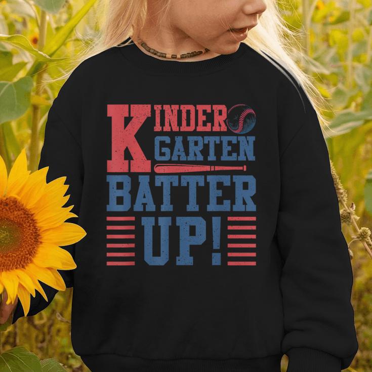 Baseball Kindergarten Back To School Kindergarten Batter Up Graphic Toddler Sweatshirt