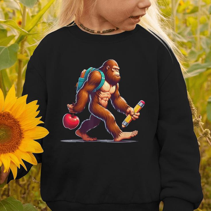 Bigfoot Lovers Pencil Back To School Kids Boys Girls Graphic Toddler Sweatshirt