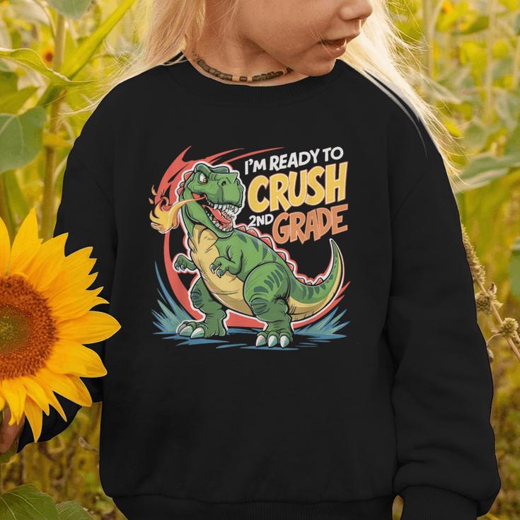 Boy Kid Ready To Crush 2nd Grade Dinosaur Back To School Graphic Toddler Sweatshirt Boy Kid Ready To Crush 2nd Grade Dinosaur Back To School Graphic Toddler Sweatshirt