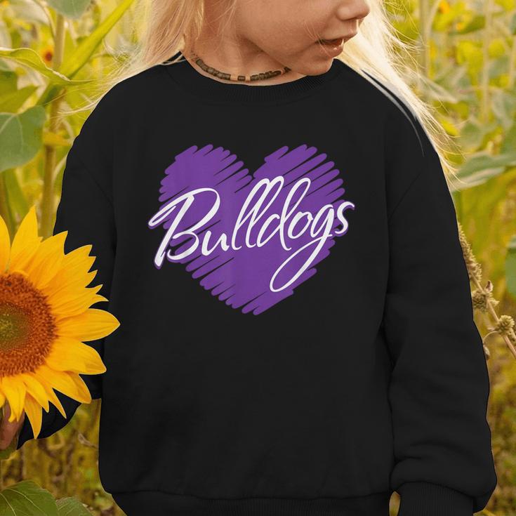 Bulldogs Heart Back To School Spirit P Graphic Toddler Sweatshirt Bulldogs Heart Back To School Spirit P Graphic Toddler Sweatshirt