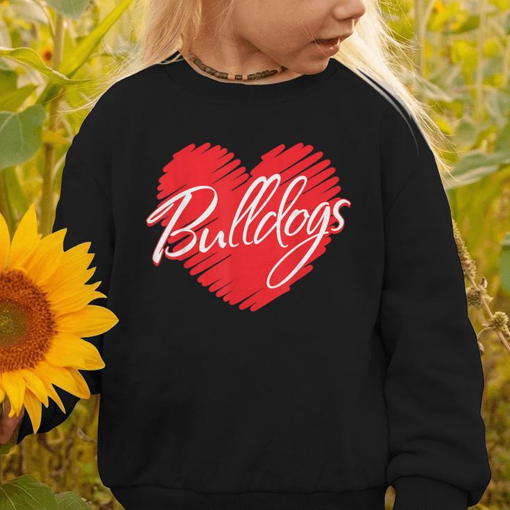 Bulldogs Heart Back To School Spirit R Graphic Toddler Sweatshirt