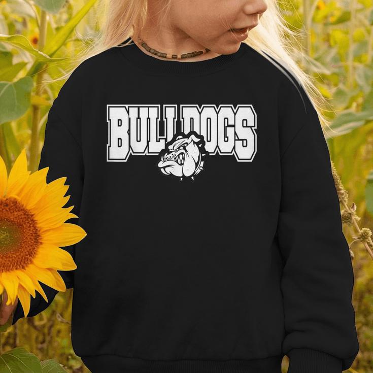 Bulldogs High School Spirit Fan Team Bulldog Back To School Graphic Toddler Sweatshirt