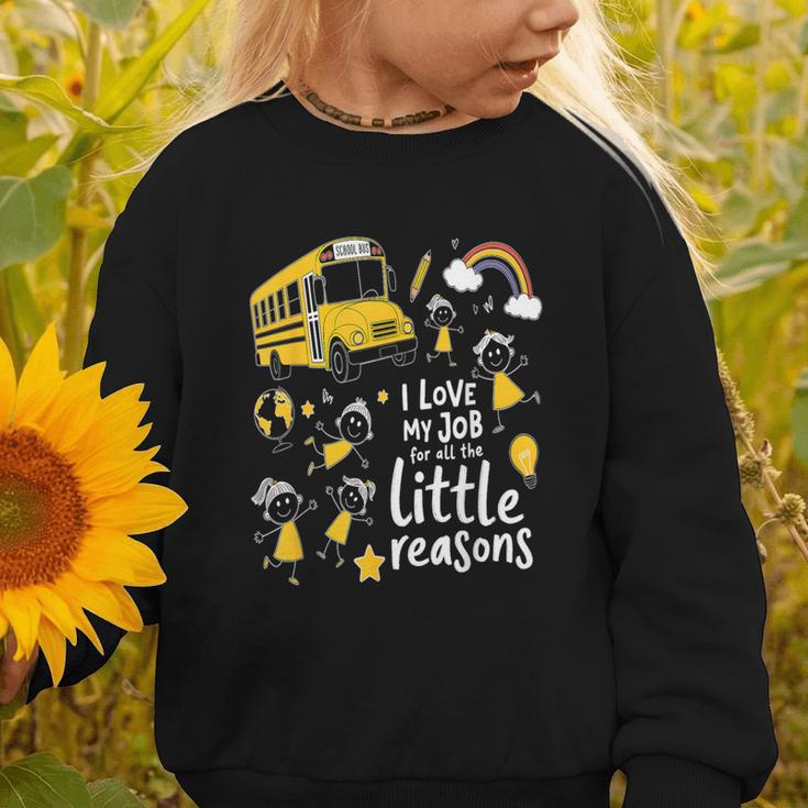 Bus Driver I Love My Job Little Reasons Back To School Graphic Toddler Sweatshirt