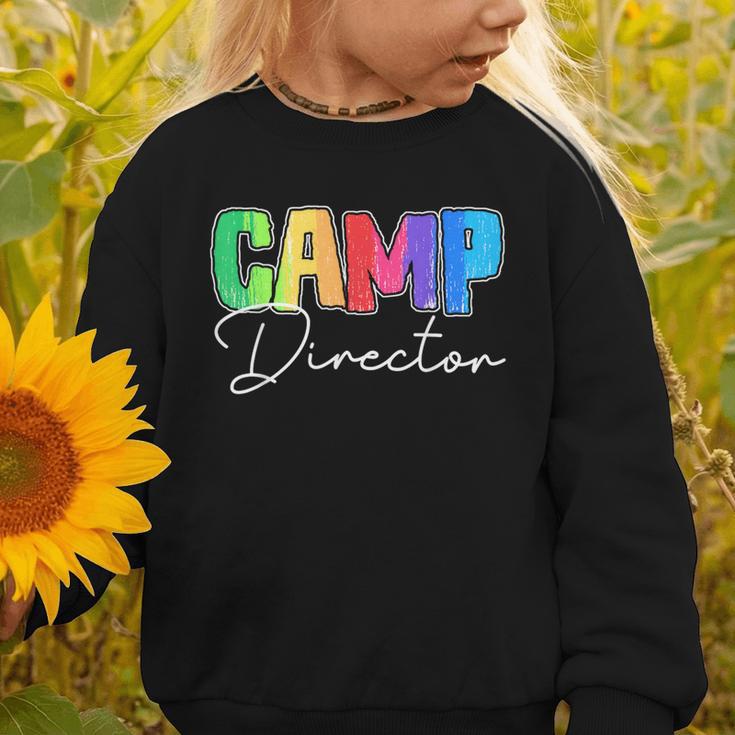 Camp Director Counselor Camper Camping Back To School Graphic Toddler Sweatshirt
