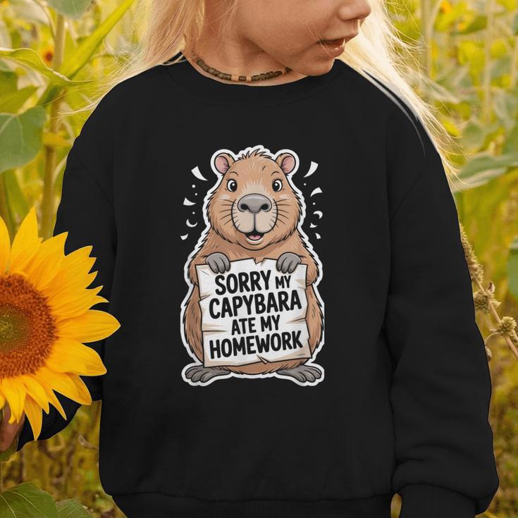 Capybara Ate My Homework Sorry Back To School Animal Graphic Toddler Sweatshirt