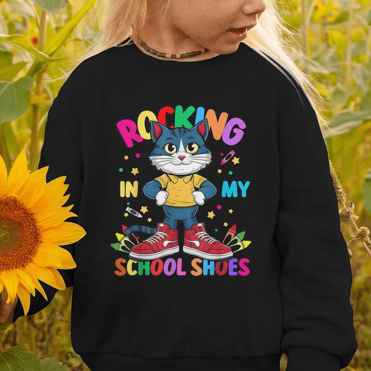 Cat Rocking In My School Shoes Back To School Kids Tee Graphic Toddler Sweatshirt Cat Rocking In My School Shoes Back To School Kids Tee Graphic Toddler Sweatshirt