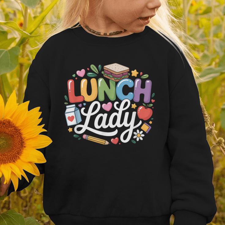 Colorful Lunch Lady Appreciation Retro Back To School Graphic Toddler Sweatshirt Colorful Lunch Lady Appreciation Retro Back To School Graphic Toddler Sweatshirt