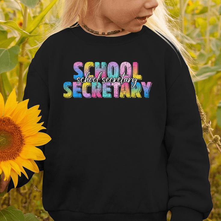 Colorful School Secretary Back To School Rainbow Graphic Toddler Sweatshirt Colorful School Secretary Back To School Rainbow Graphic Toddler Sweatshirt