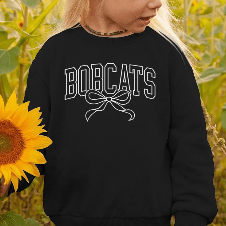 Coquette Bow Bobcats Back To School Team Spirit Graphic Toddler Sweatshirt