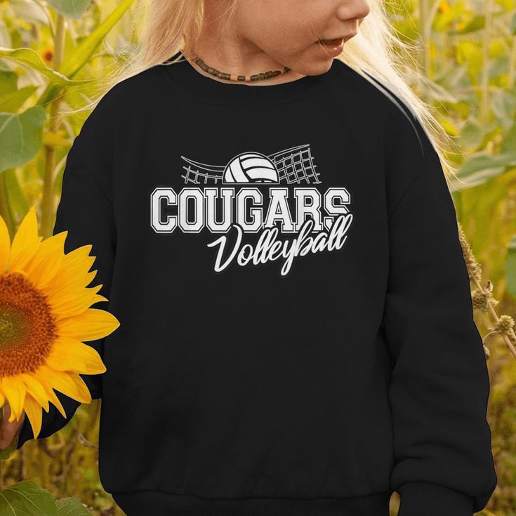Cougars Volleyball Back To School Spirit Graphic Toddler Sweatshirt Cougars Volleyball Back To School Spirit Graphic Toddler Sweatshirt