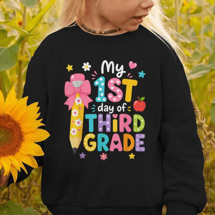 Cute My 1st Day Of Third Grade Pencil Back To School Girls Graphic Toddler Sweatshirt