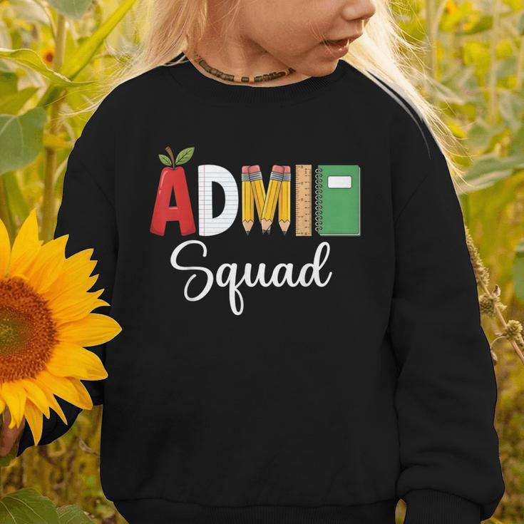 Cute Admin Squad Crew Team Back To School Office Staff Team Graphic Toddler Sweatshirt