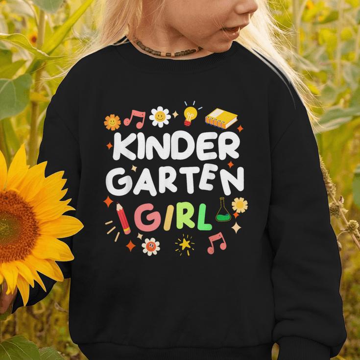 Cute Kindergarten Girl First Day Of School Back To School Graphic Toddler Sweatshirt Cute Kindergarten Girl First Day Of School Back To School Graphic Toddler Sweatshirt
