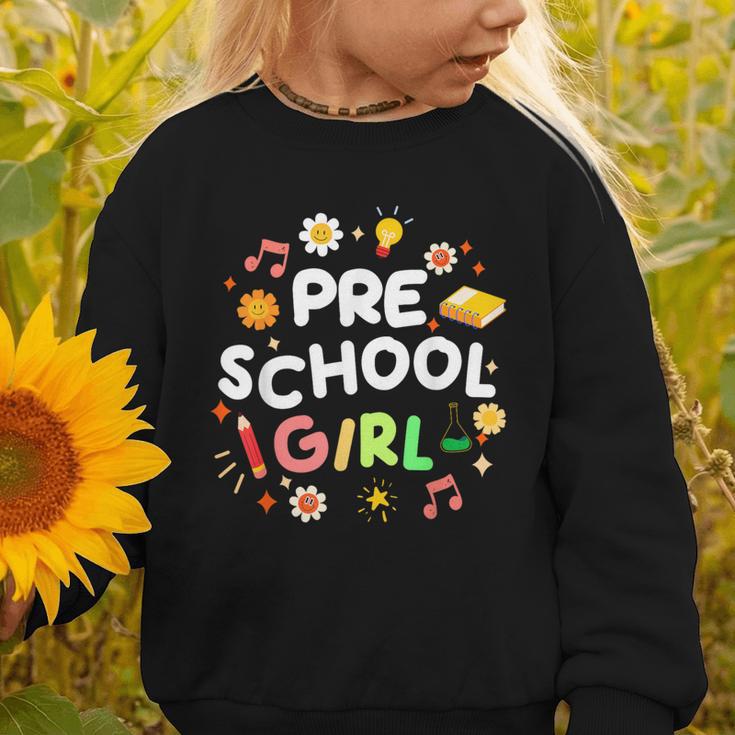 Cute Preschool Girl First Day Of School Back To School Graphic Toddler Sweatshirt Cute Preschool Girl First Day Of School Back To School Graphic Toddler Sweatshirt