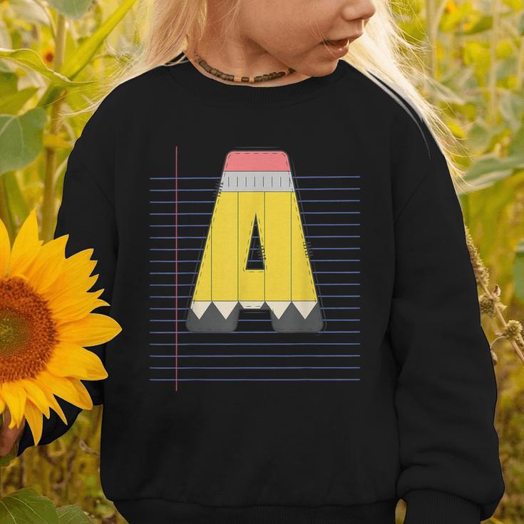 Cute Yellow School Pencil Alphabet Letter A Back To School Graphic Toddler Sweatshirt Cute Yellow School Pencil Alphabet Letter A Back To School Graphic Toddler Sweatshirt