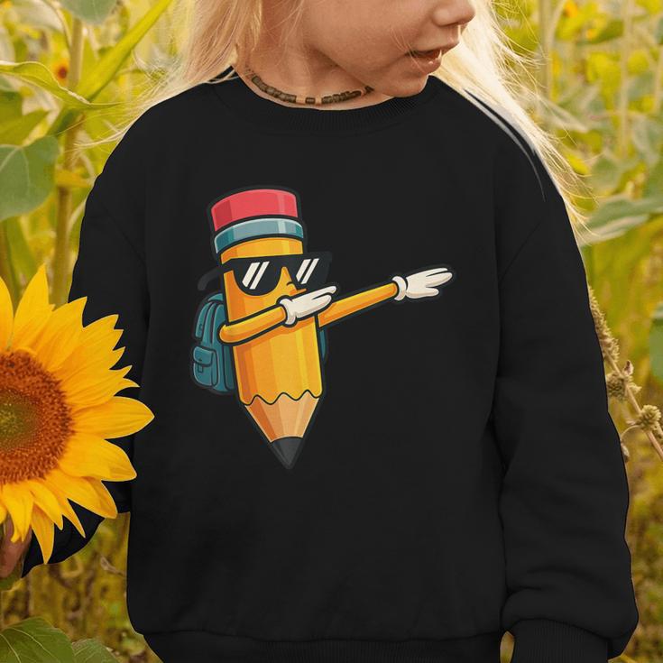 Dabbing Pencil Dancing Back To School First Day Student Boys Graphic Toddler Sweatshirt