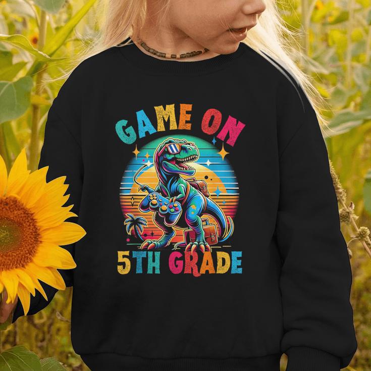 Dinosaur Video Games Back To School 5th Grade Boys Gamer Graphic Toddler Sweatshirt Dinosaur Video Games Back To School 5th Grade Boys Gamer Graphic Toddler Sweatshirt