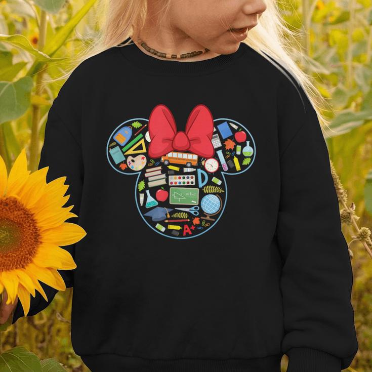 Disney Minnie Mouse Back To School Supplies Face Outline Graphic Toddler Sweatshirt Disney Minnie Mouse Back To School Supplies Face Outline Graphic Toddler Sweatshirt