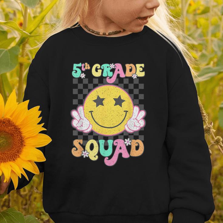 Fifth Grade Squad Smile Retro Back To School 5th Grade Graphic Toddler Sweatshirt Fifth Grade Squad Smile Retro Back To School 5th Grade Graphic Toddler Sweatshirt
