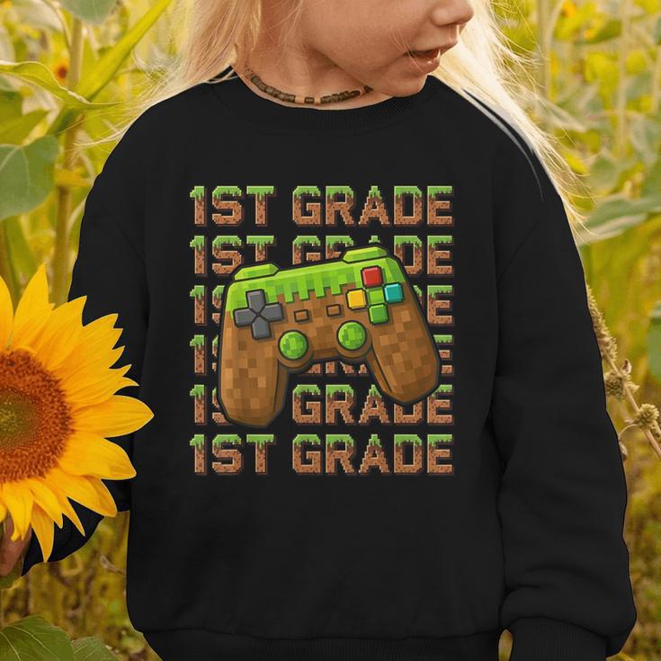 First Day Of 1st Grade Level Begins Back To School Girl Boy Graphic Toddler Sweatshirt First Day Of 1st Grade Level Begins Back To School Girl Boy Graphic Toddler Sweatshirt