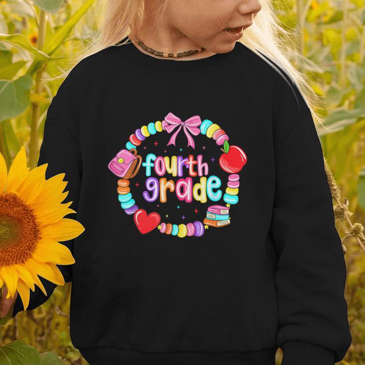 First Day Of 4th Grade Friendship Bracelet Back To School Graphic Toddler Sweatshirt